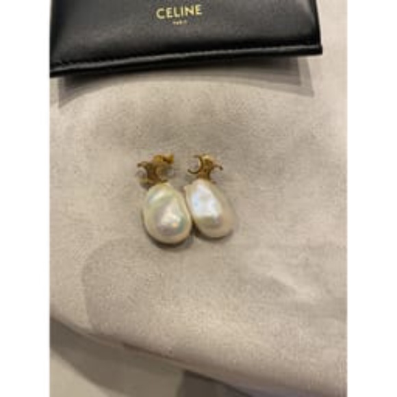 Celine Triomphe Pearl Earrings - Picture 1 of 5